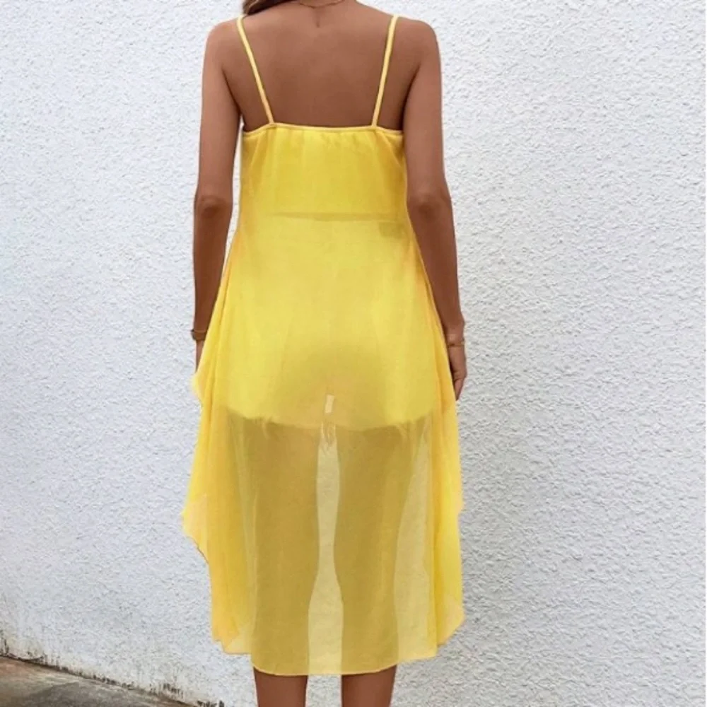 SARAH Yellow hi low cami top flowy - Picture 2 of 2